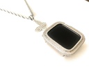 Apple Watch Butterfly Pendant Charm Necklace Chain Silver Bezel Case