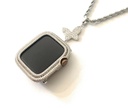 Apple Watch Butterfly Pendant Charm Necklace Chain Silver Bezel Case