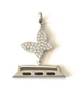 Apple Watch Butterfly Pendant Charm Necklace Chain Silver Bezel Case